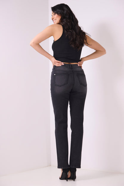 Secret Figure Pull-on Straight Leg Jeans with 5 real pockets