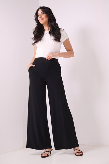 Rekucci Women's Travel Collection Palazzo Wide Leg Pant