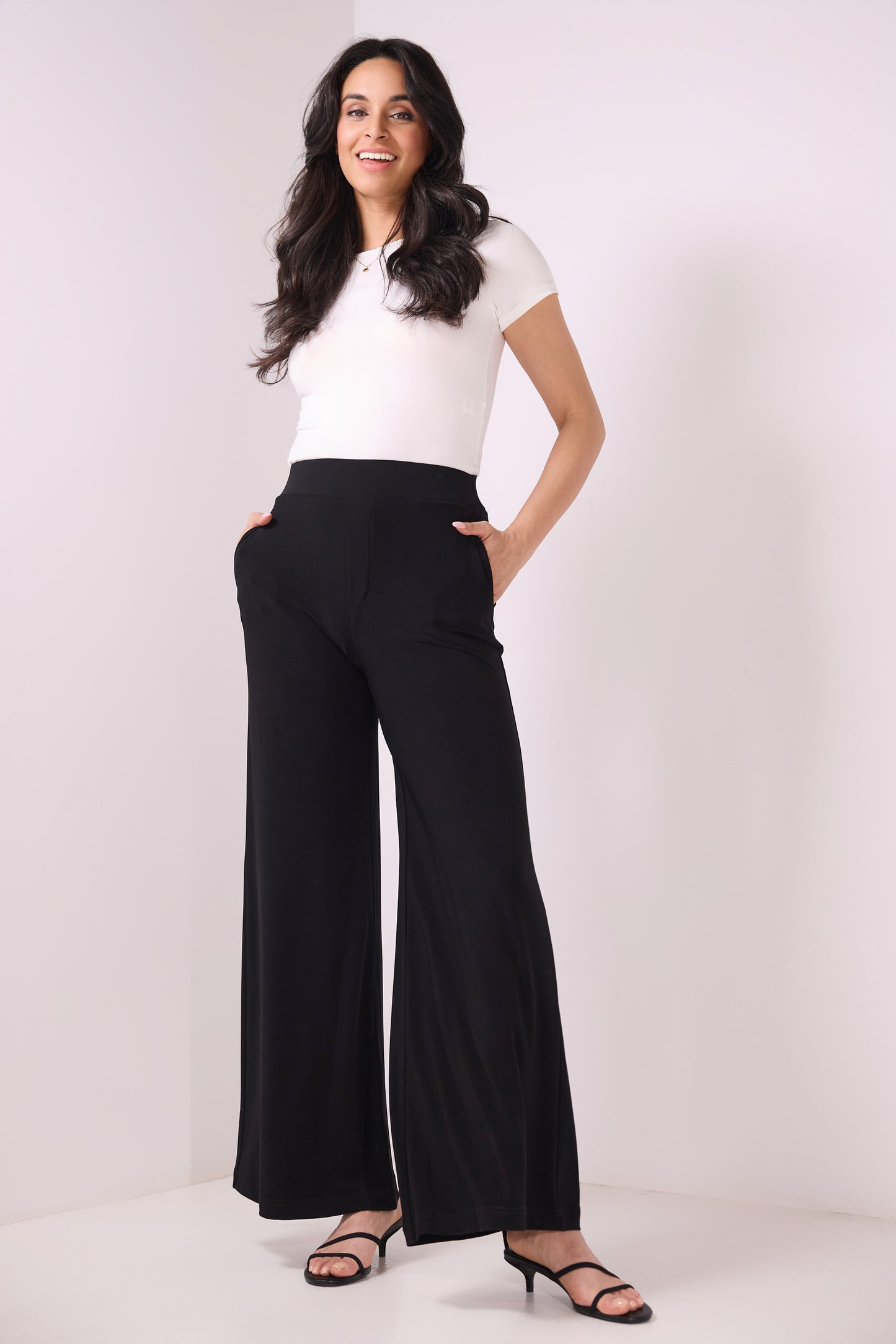 Rekucci Women's Travel Collection Palazzo Wide Leg Pant
