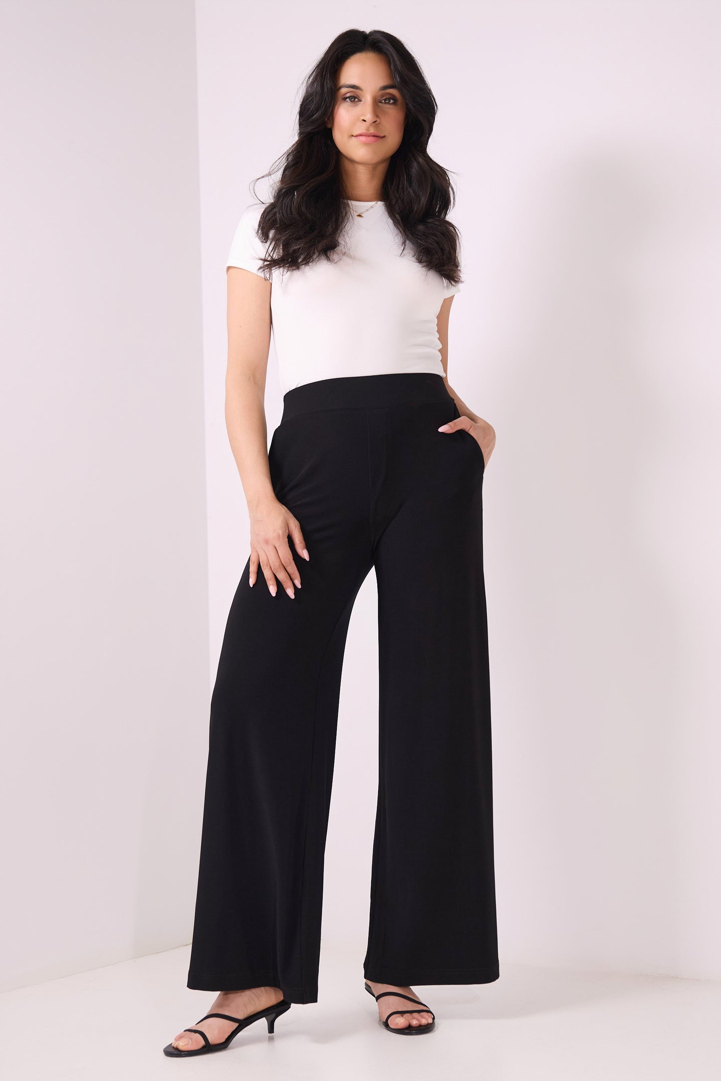 Rekucci Women's Travel Collection Palazzo Wide Leg Pant