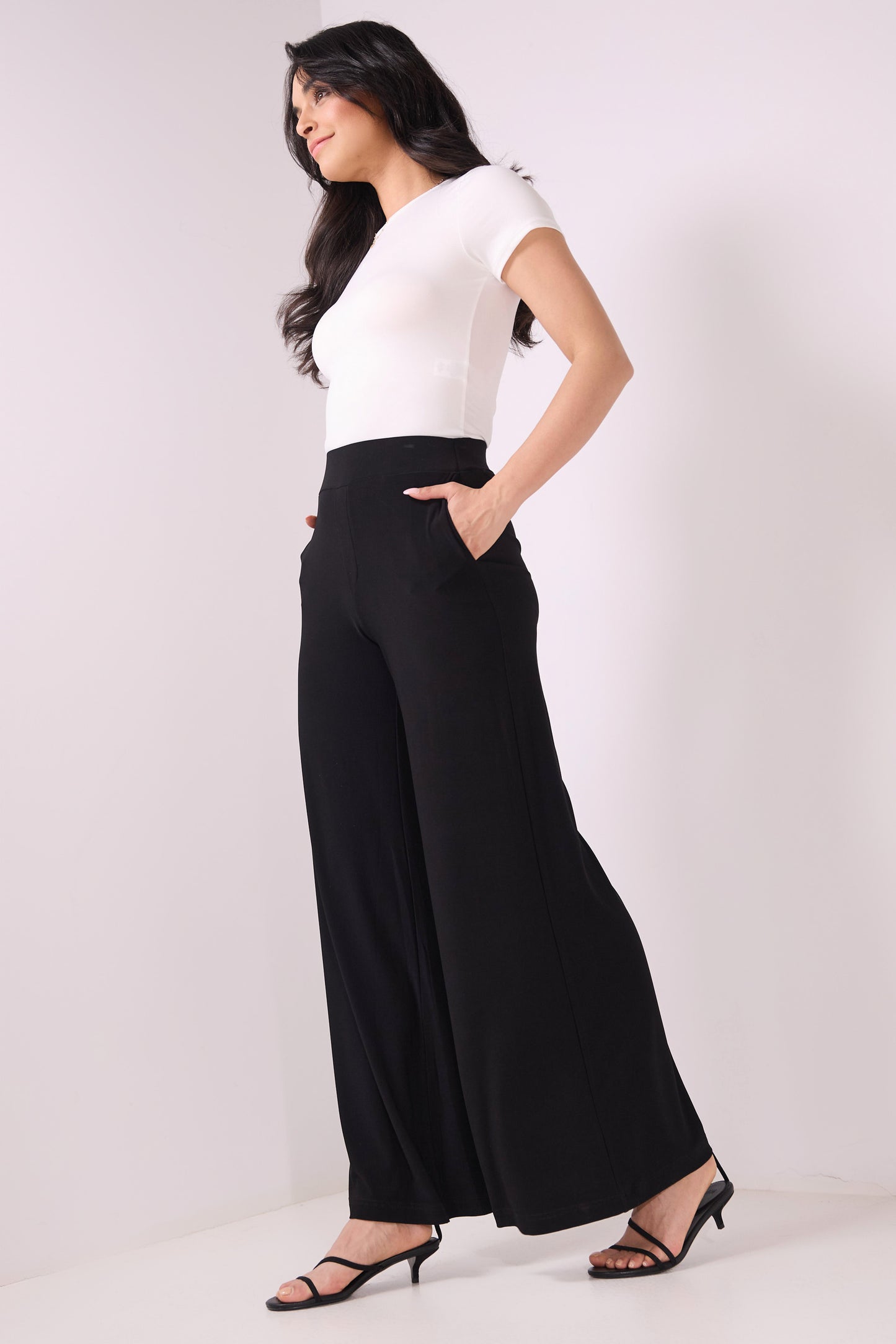 Rekucci Women's Travel Collection Palazzo Wide Leg Pant