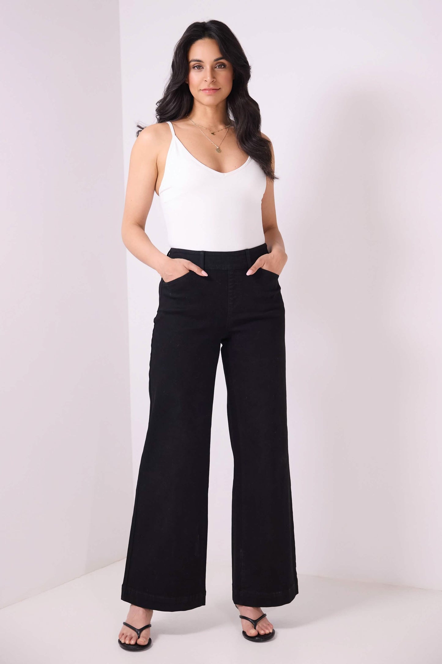 Secret Figure High-Rise Wide-Leg Jeans
