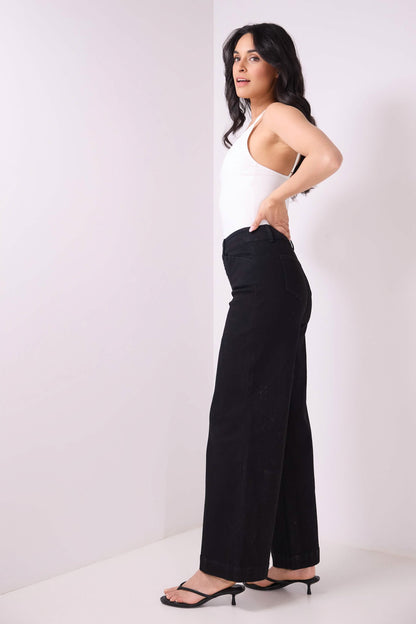 Secret Figure High-Rise Wide-Leg Jeans