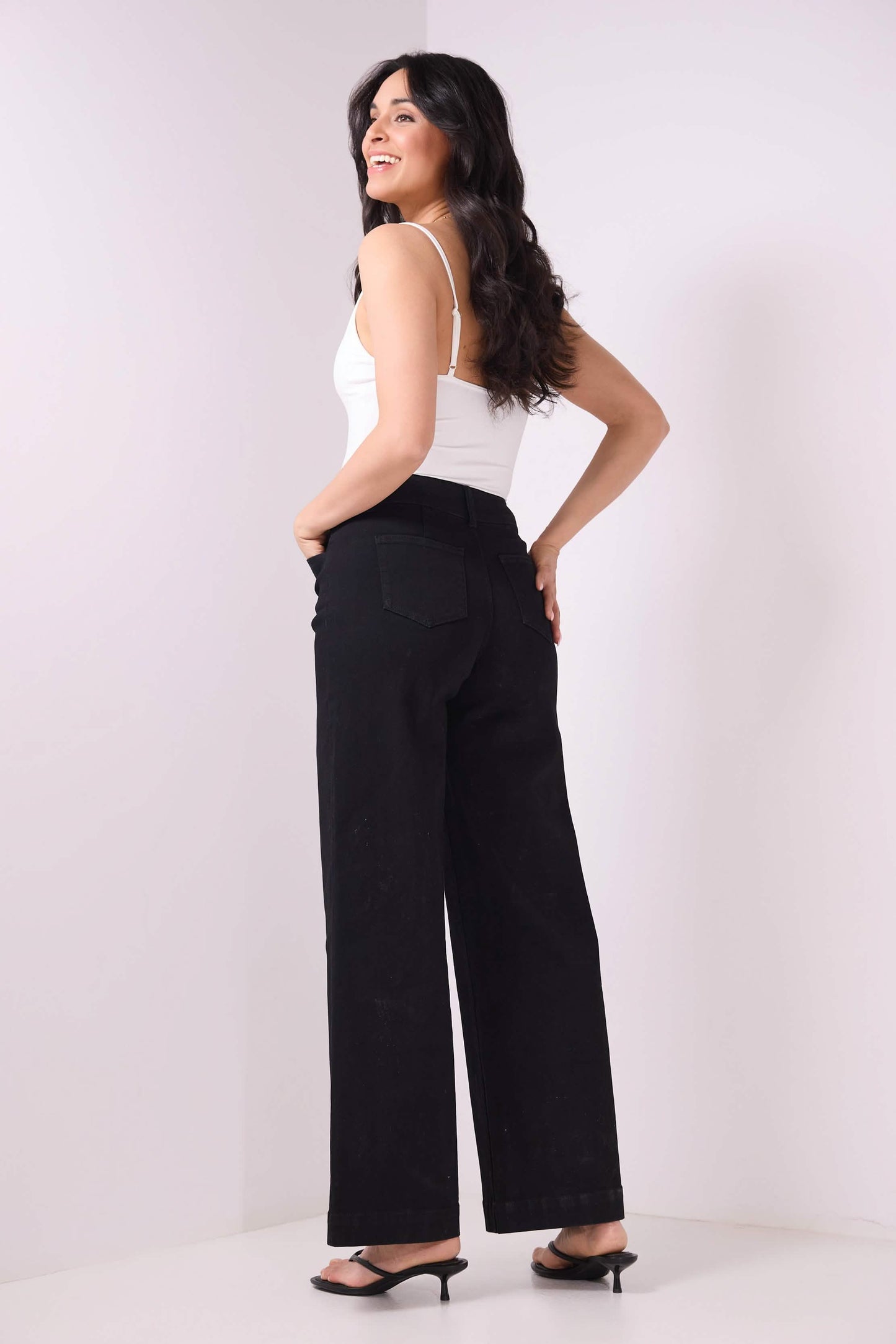 Secret Figure High-Rise Wide-Leg Jeans