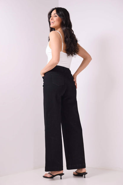 Secret Figure High-Rise Wide-Leg Jeans