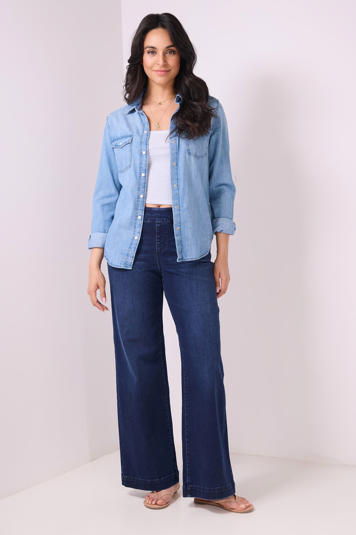 Secret Figure High-Rise Wide-Leg Jeans