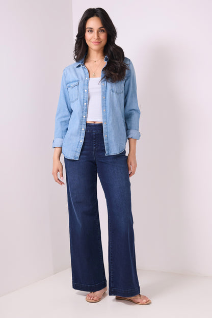 Secret Figure High-Rise Wide-Leg Jeans