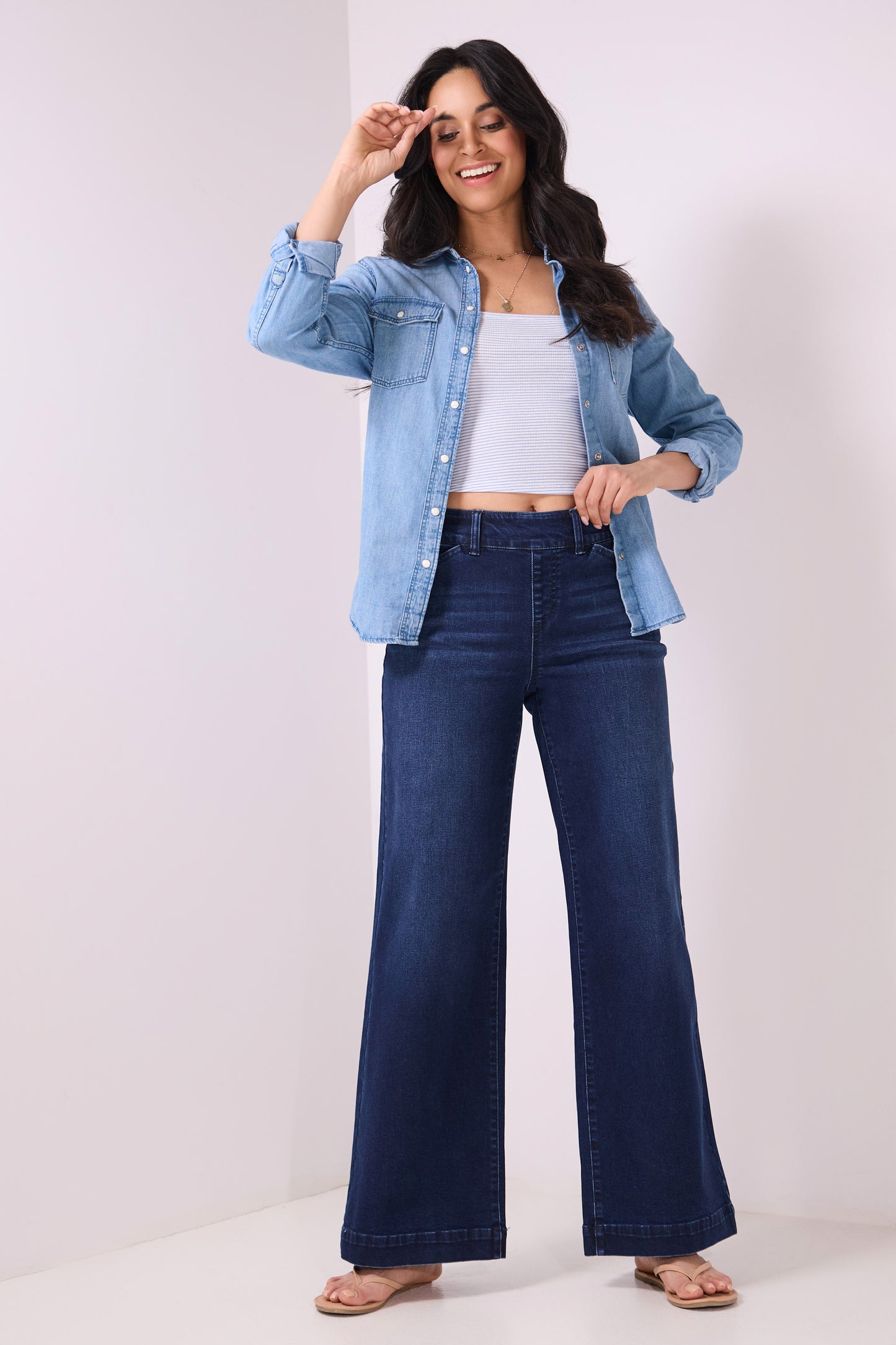 Secret Figure High-Rise Wide-Leg Jeans