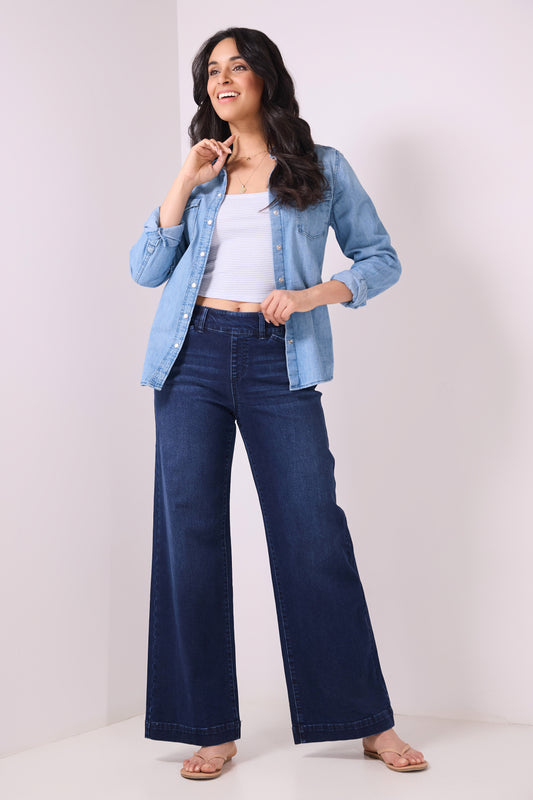 Secret Figure High-Rise Wide-Leg Jeans