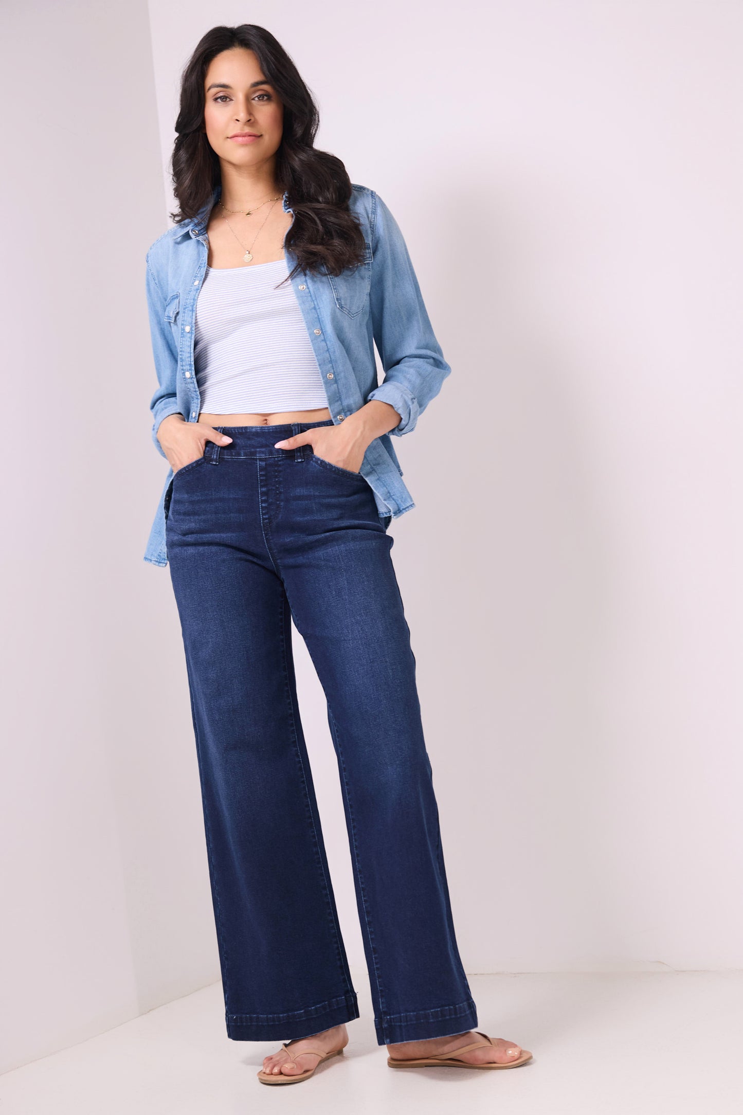 Secret Figure High-Rise Wide-Leg Jeans
