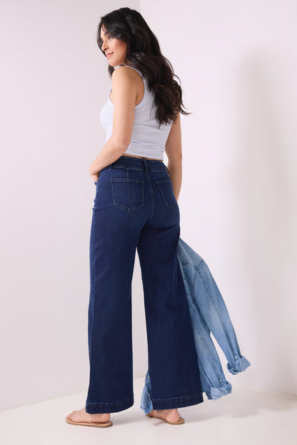 Secret Figure High-Rise Wide-Leg Jeans