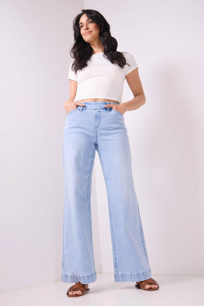 Secret Figure High-Rise Wide-Leg Jeans