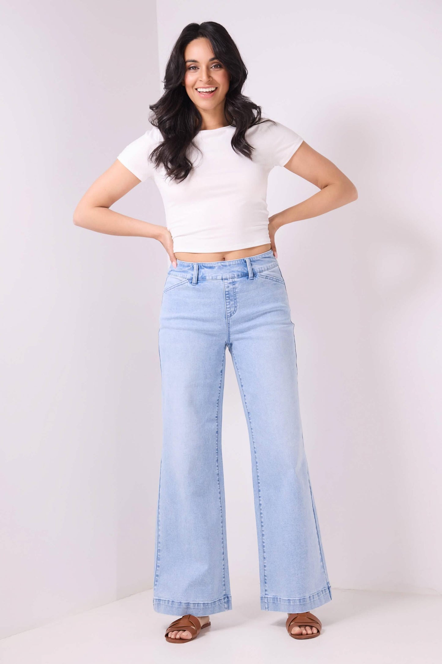 Secret Figure High-Rise Wide-Leg Jeans