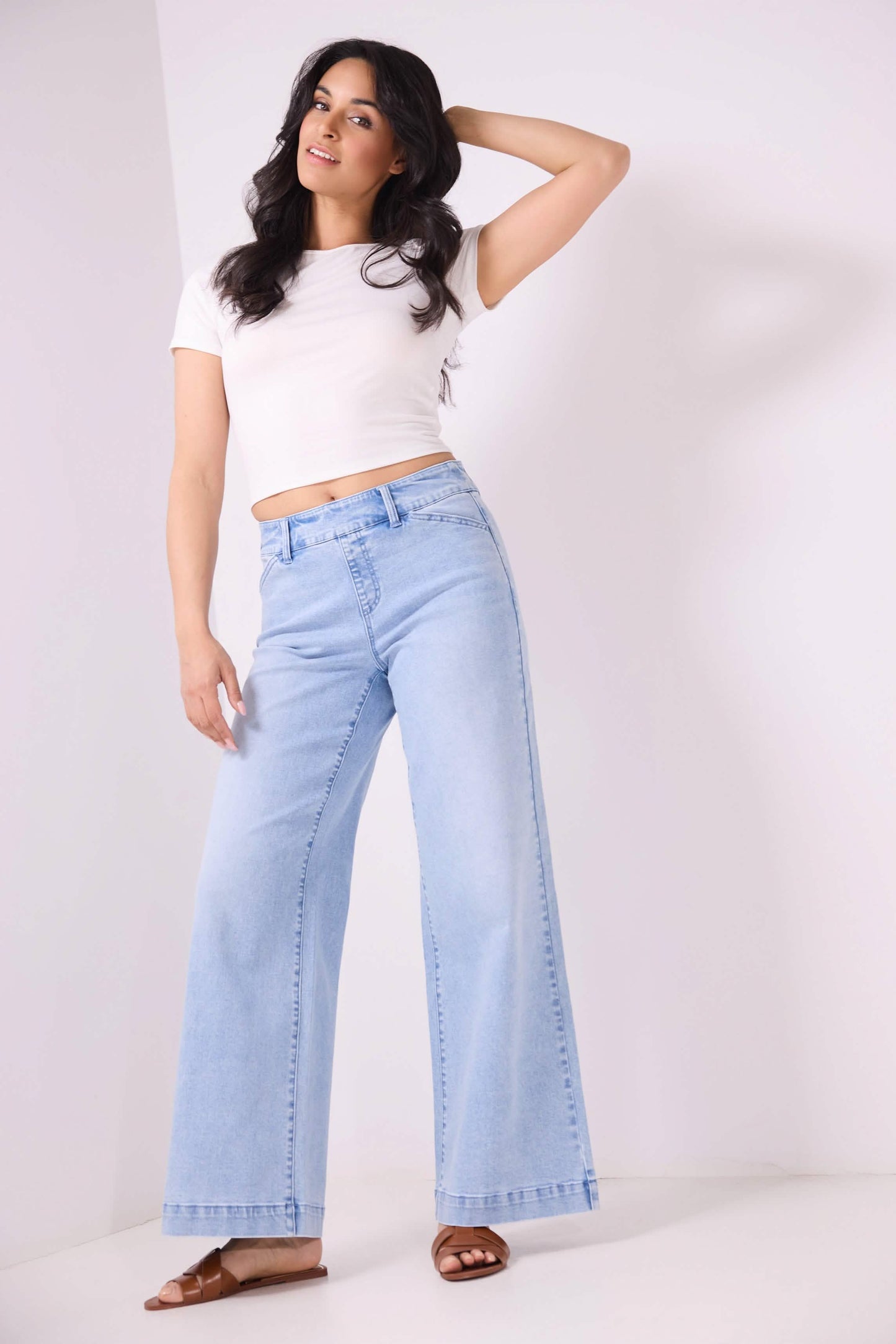 Secret Figure High-Rise Wide-Leg Jeans