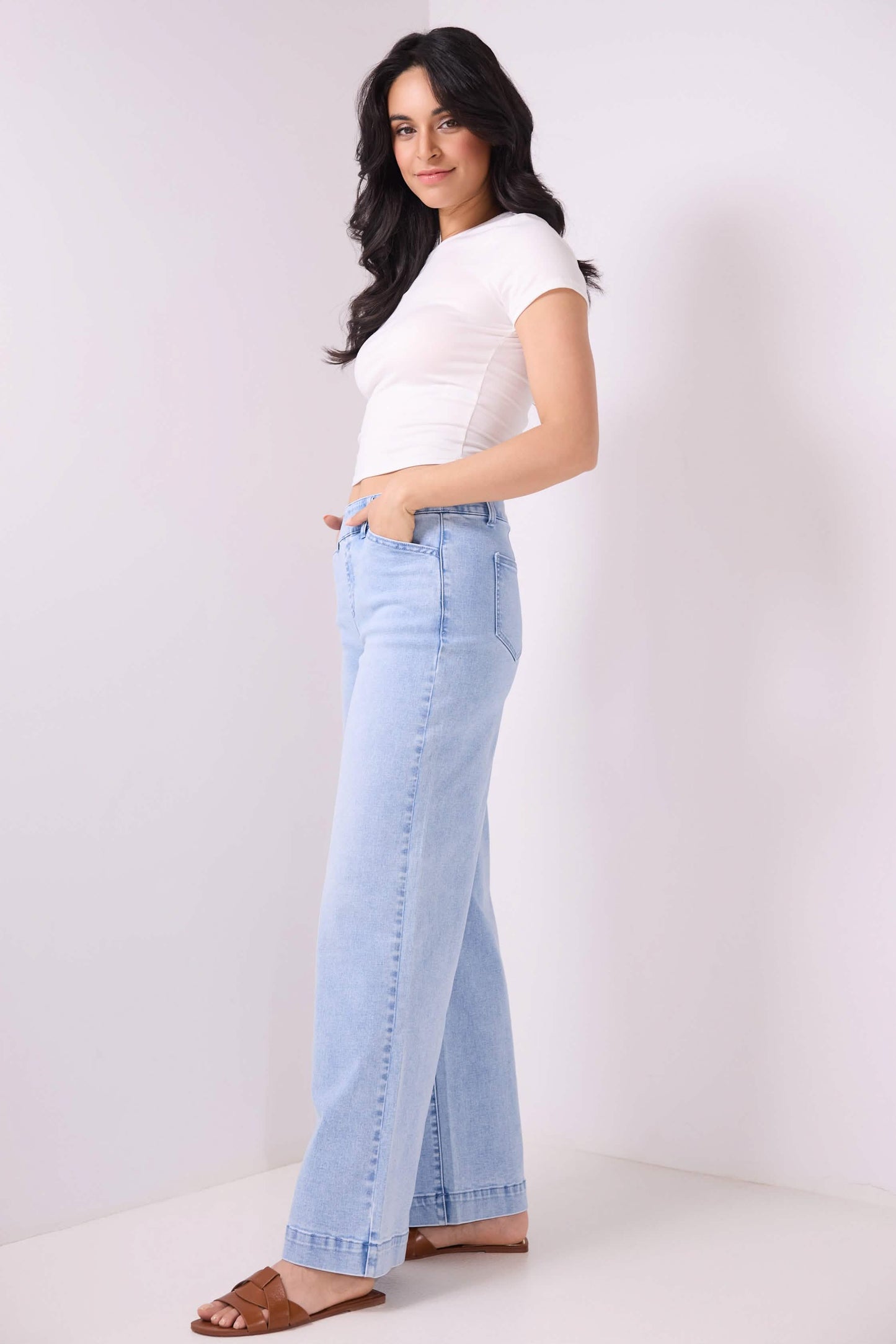 Secret Figure High-Rise Wide-Leg Jeans
