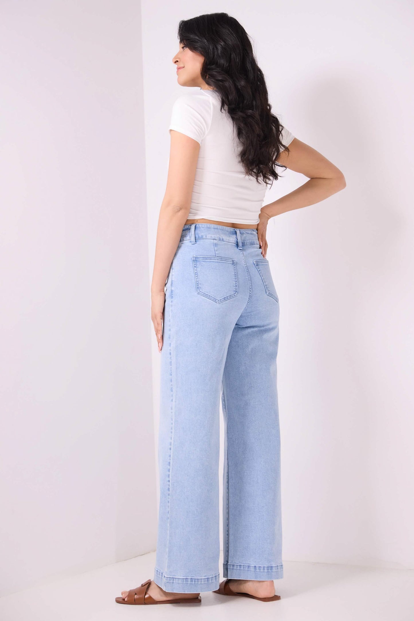 Secret Figure High-Rise Wide-Leg Jeans
