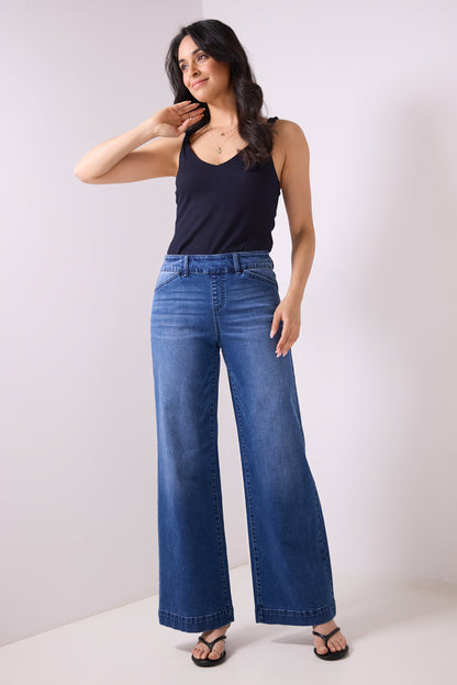 Secret Figure High-Rise Wide-Leg Jeans