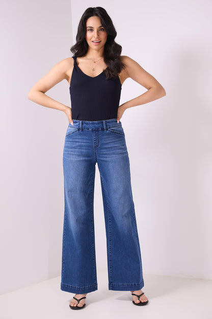Secret Figure High-Rise Wide-Leg Jeans