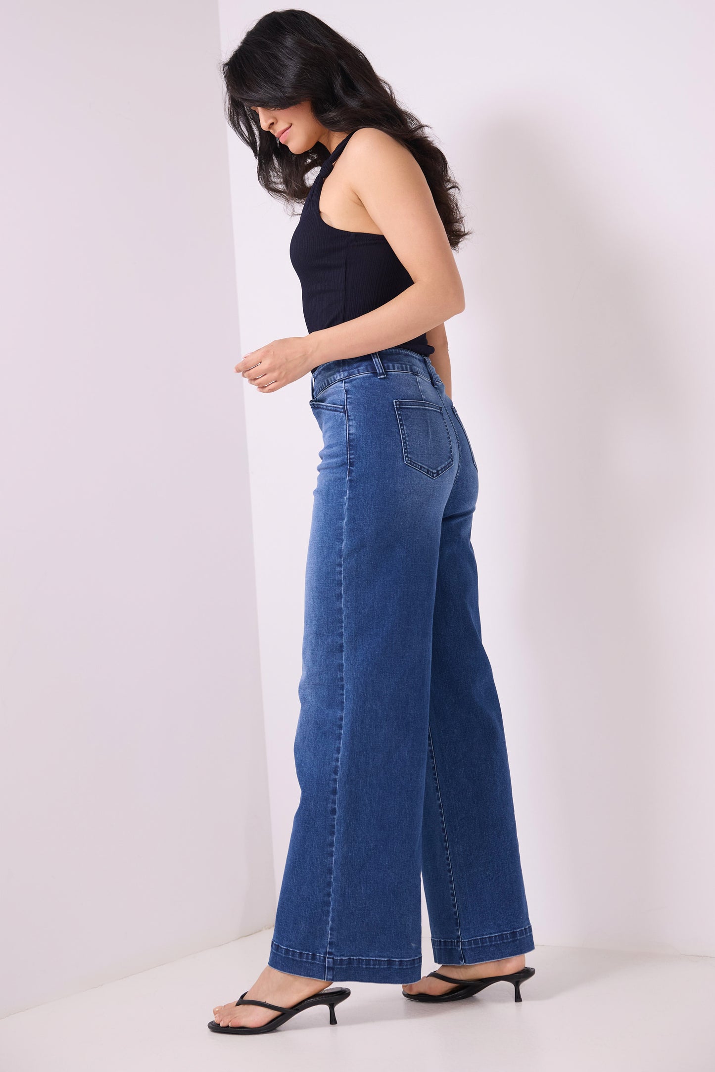 Secret Figure High-Rise Wide-Leg Jeans