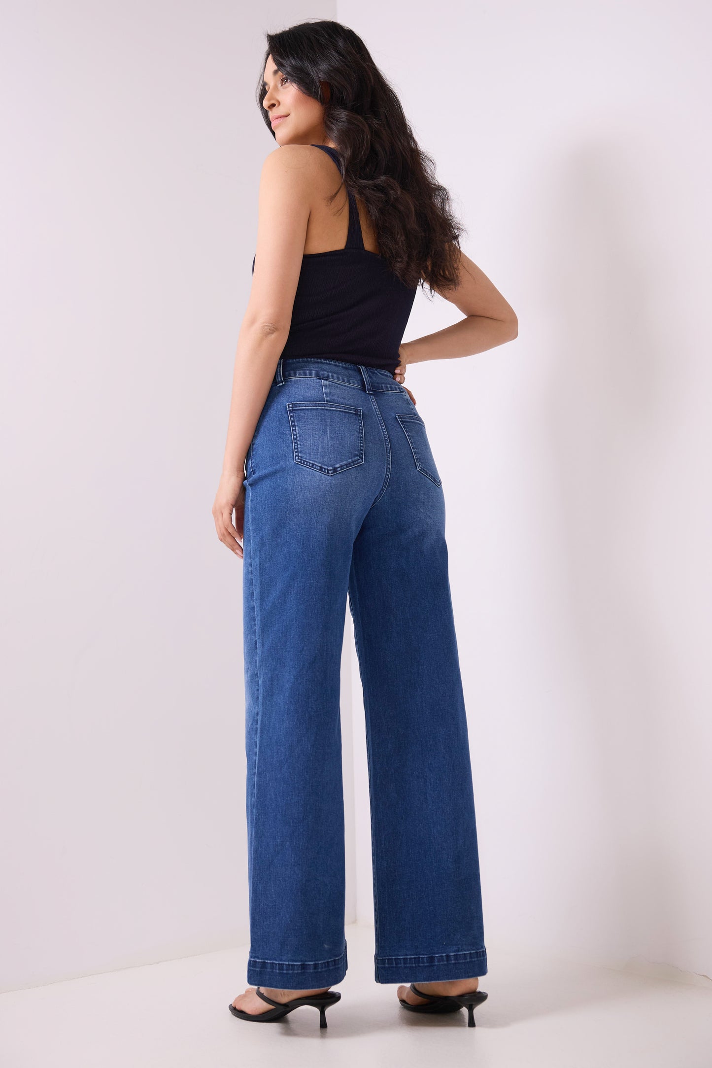 Secret Figure High-Rise Wide-Leg Jeans