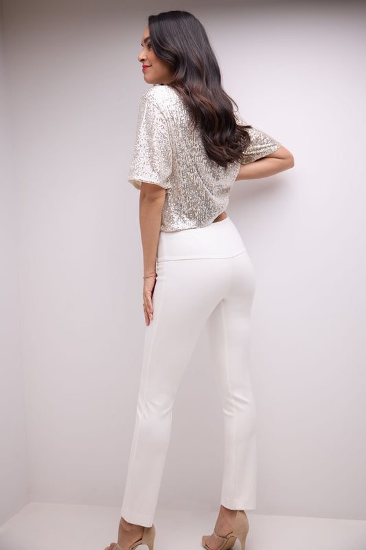 Rekucci Secret Figure Slim Leg Pant with Wide Waist