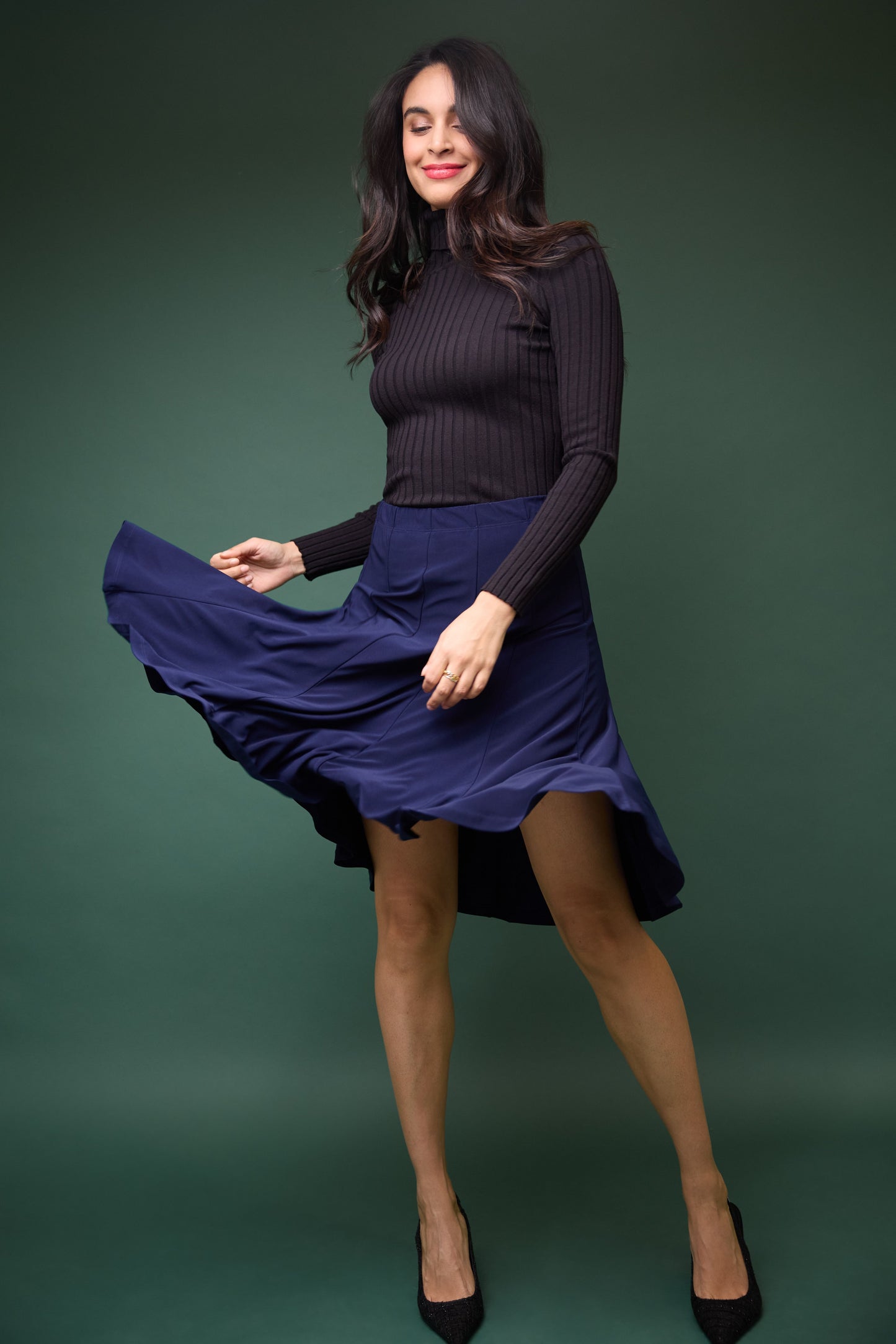 Bell Shaped Long Skirt with Flippy Flare