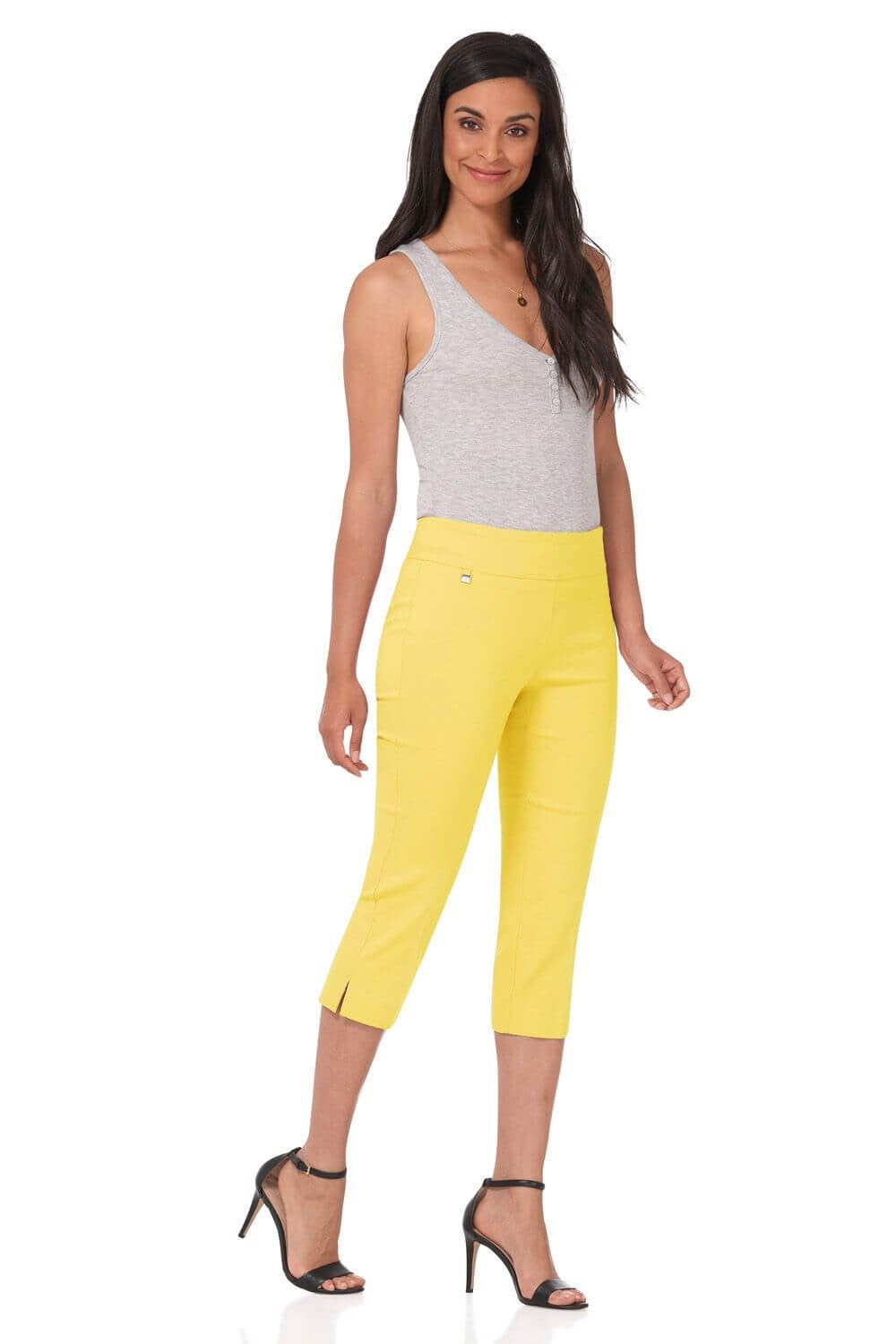 Secret Pocket Capris with Wide Waistband
