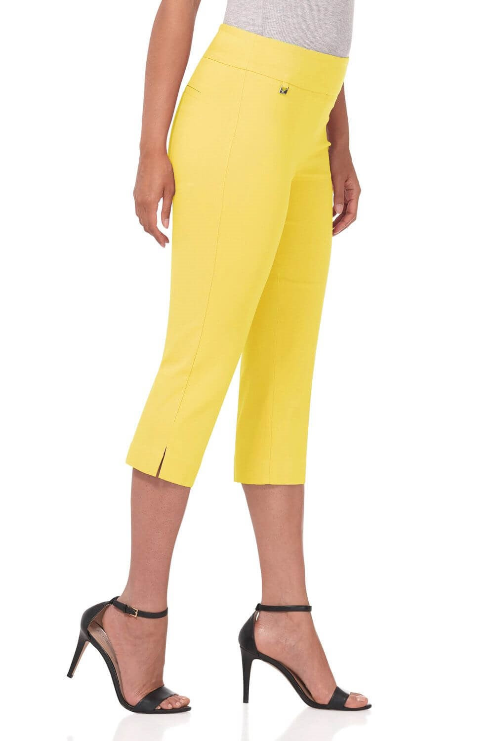 Secret Pocket Capris with Wide Waistband