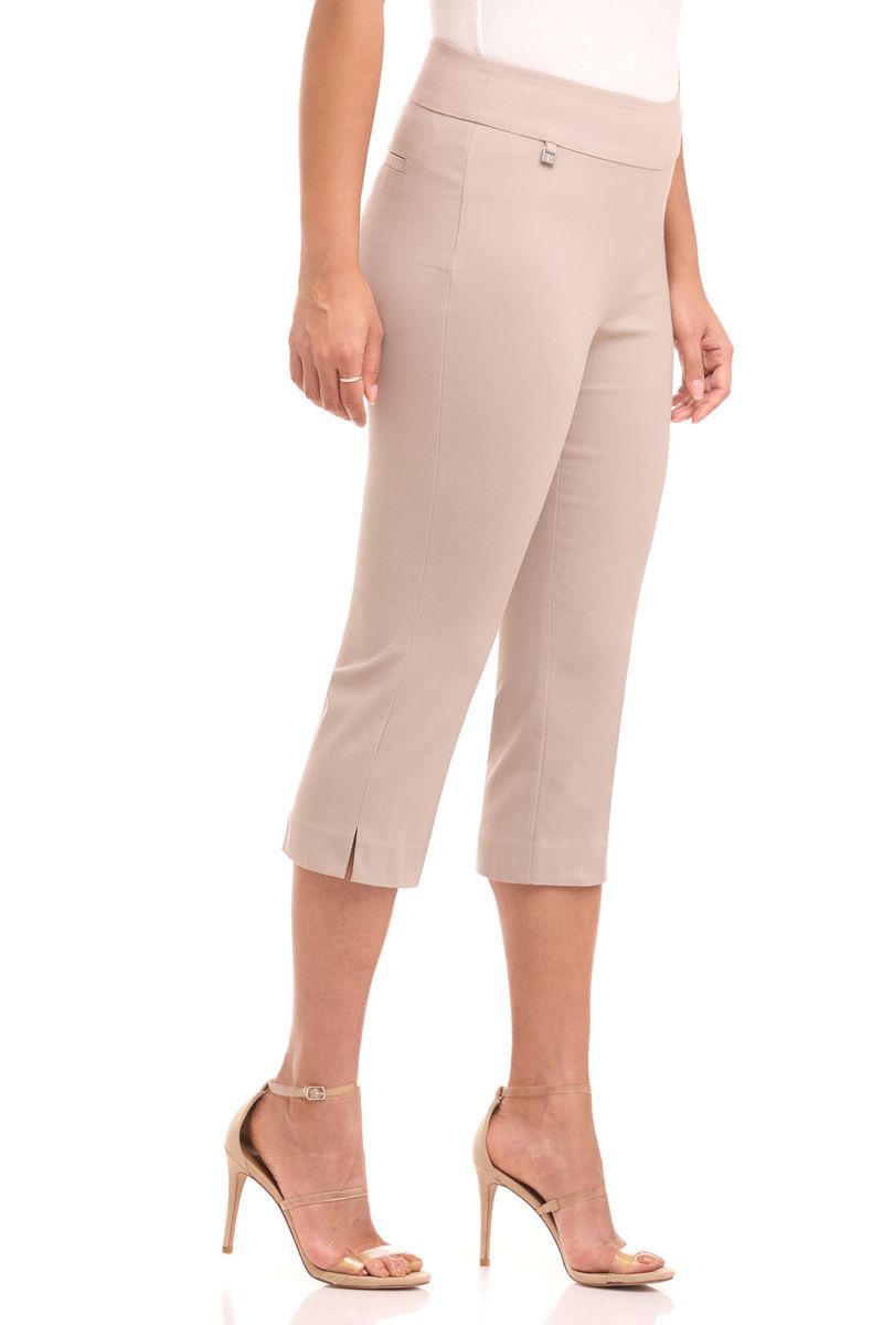 Secret Pocket Capris with Wide Waistband