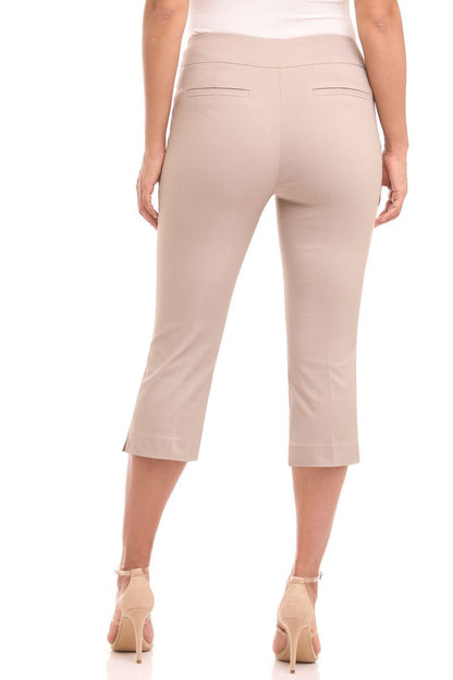 Secret Pocket Capris with Wide Waistband