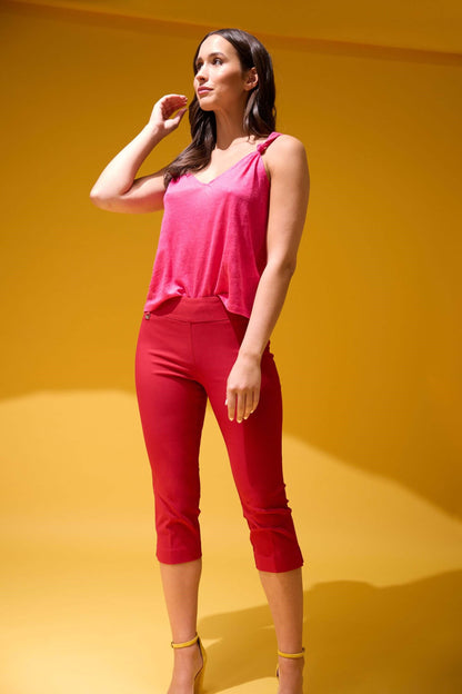 Secret Pocket Capris with Wide Waistband