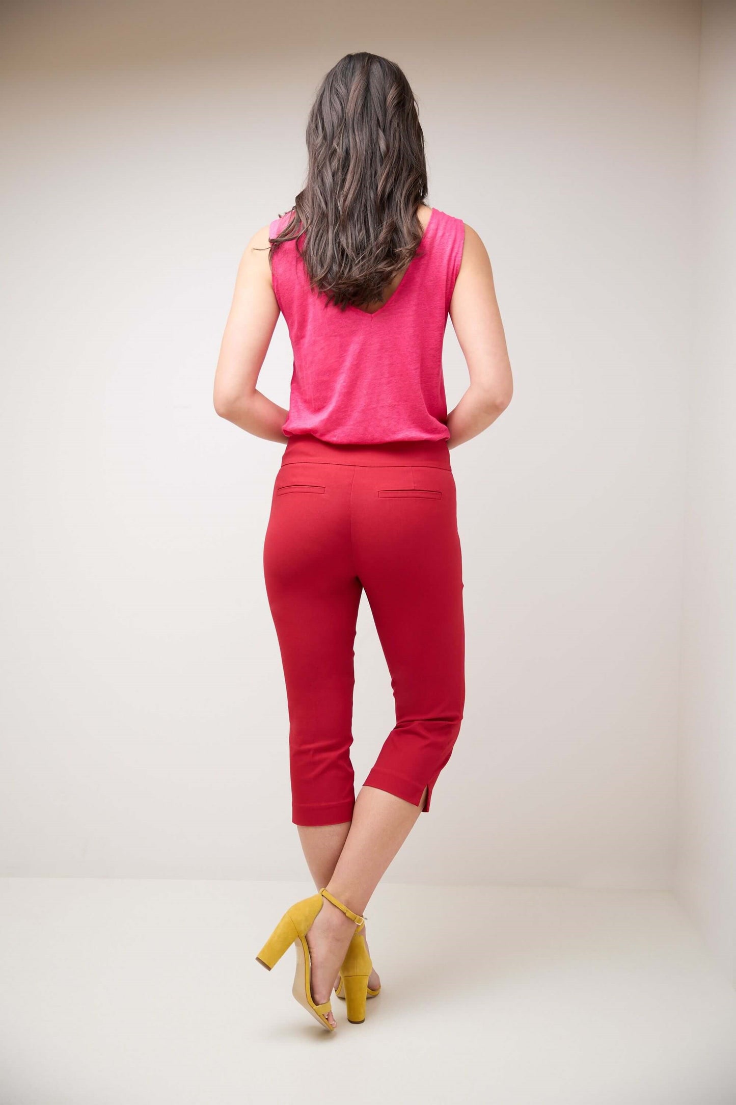 Secret Pocket Capris with Wide Waistband