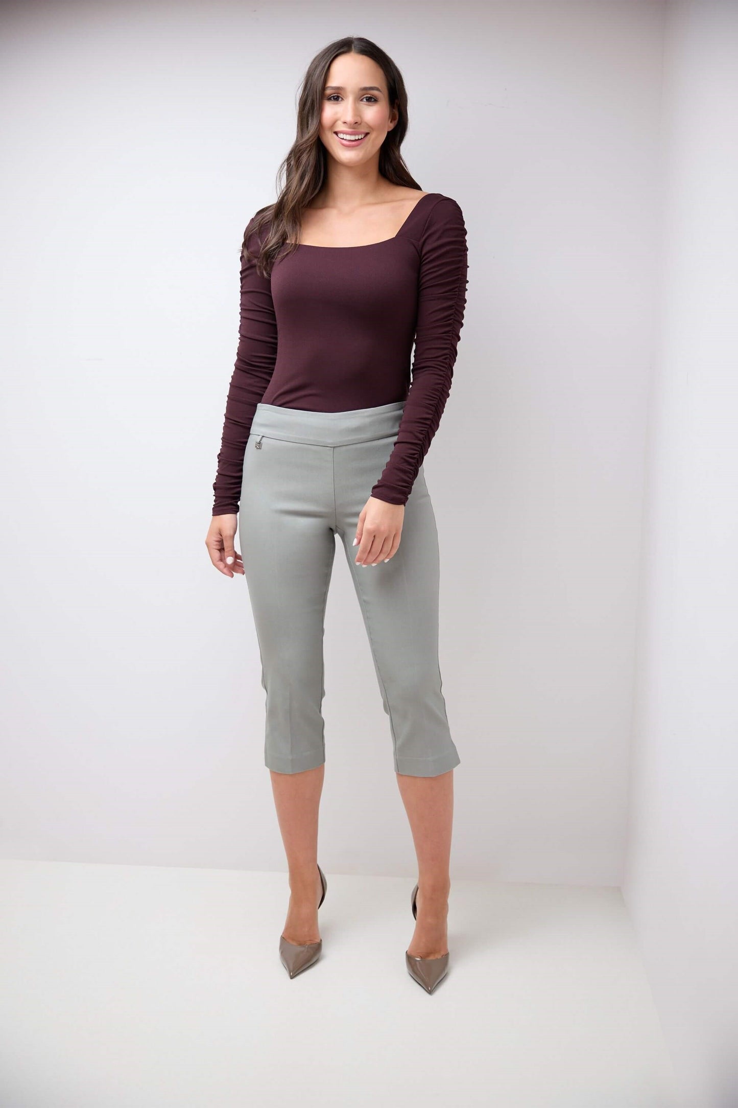 Secret Pocket Capris with Wide Waistband