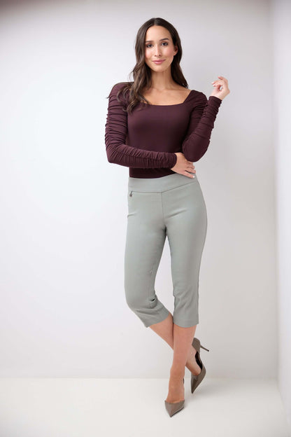 Secret Pocket Capris with Wide Waistband