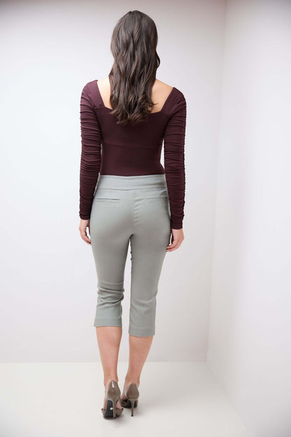Secret Pocket Capris with Wide Waistband