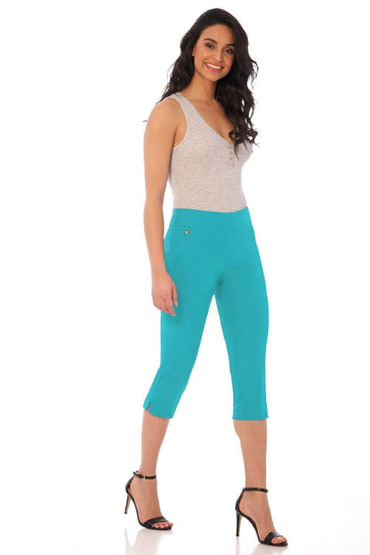 Secret Pocket Capris with Wide Waistband
