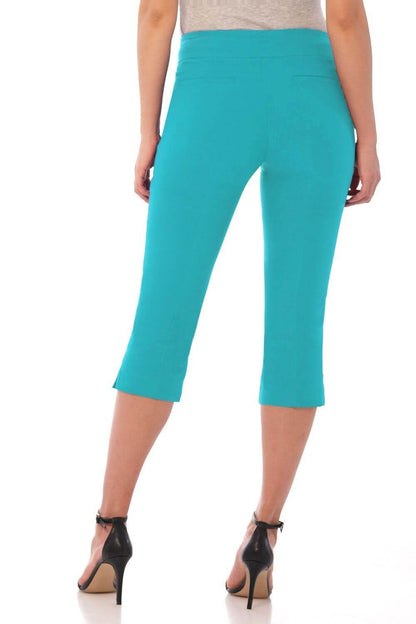 Secret Pocket Capris with Wide Waistband