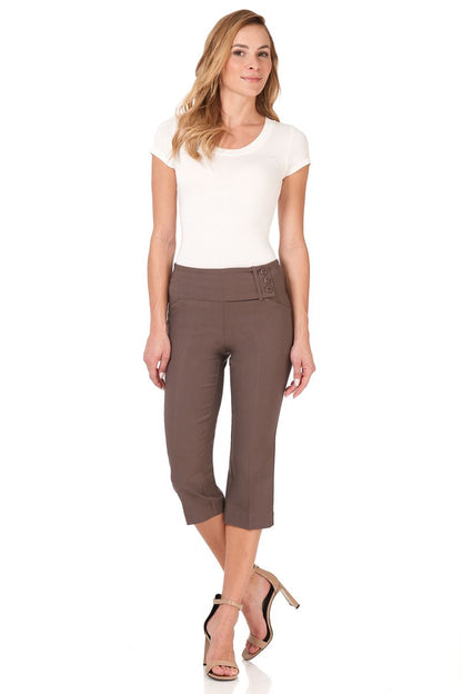 Slimming Capris with Wide Waist and Back Lacing