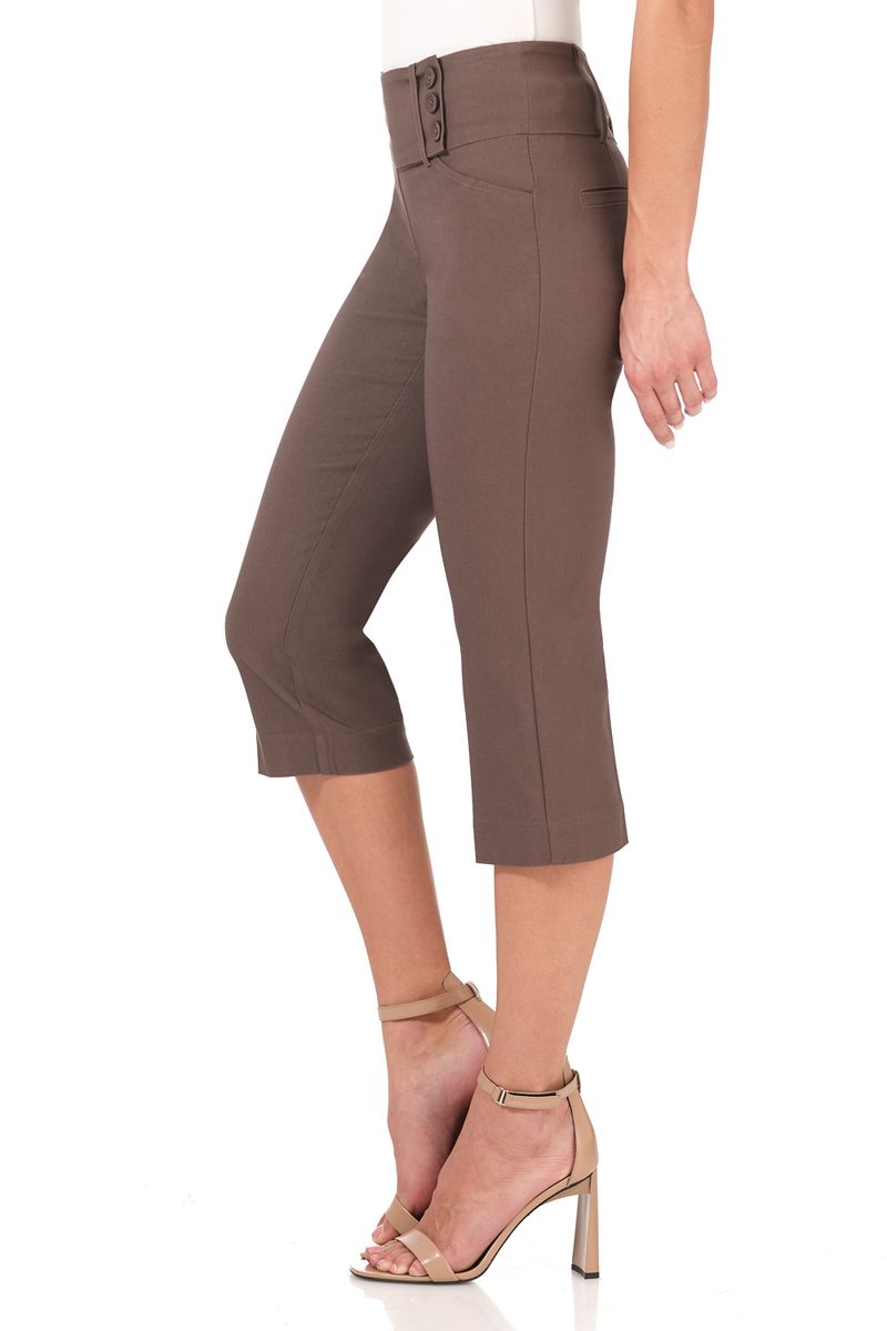 Slimming Capris with Wide Waist and Back Lacing