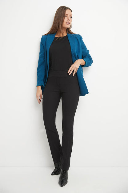 Straight leg pants with tummy control