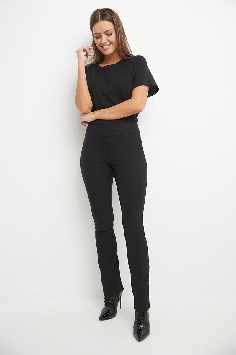 Straight leg pants with tummy control