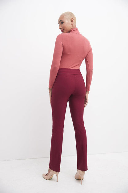 Straight leg pants with tummy control