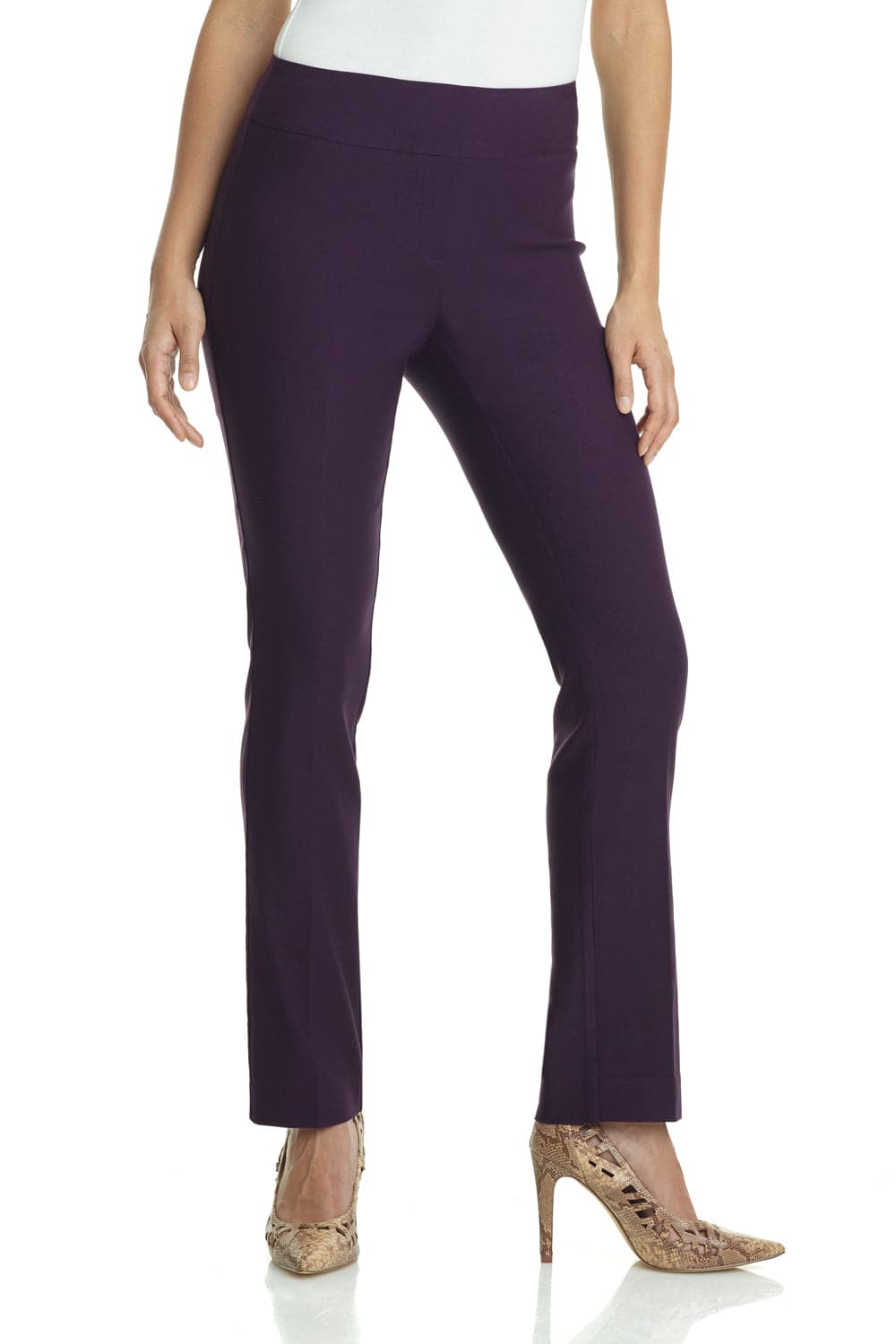 Straight leg pants with tummy control