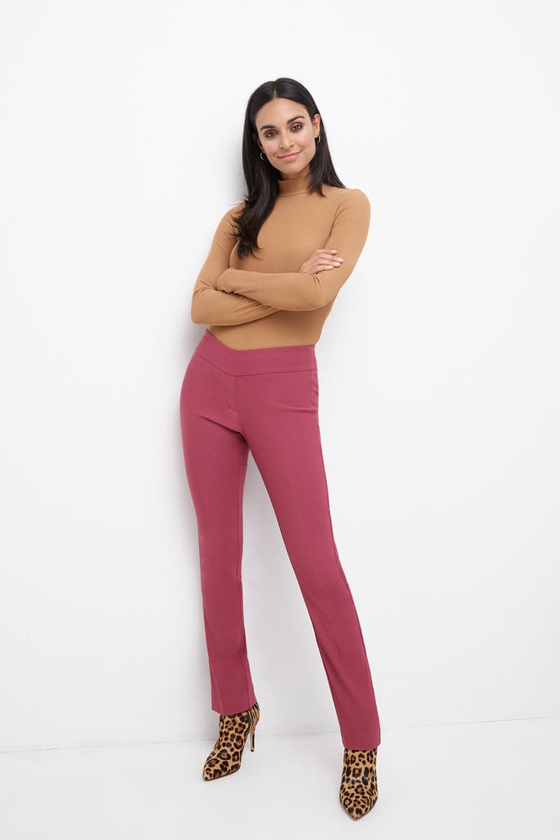 Straight leg pants with tummy control