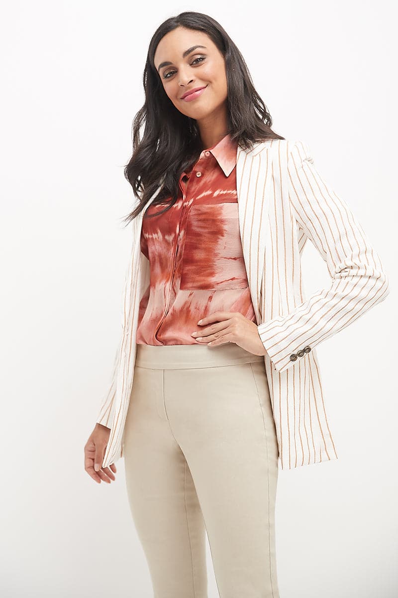 Straight leg pants with tummy control