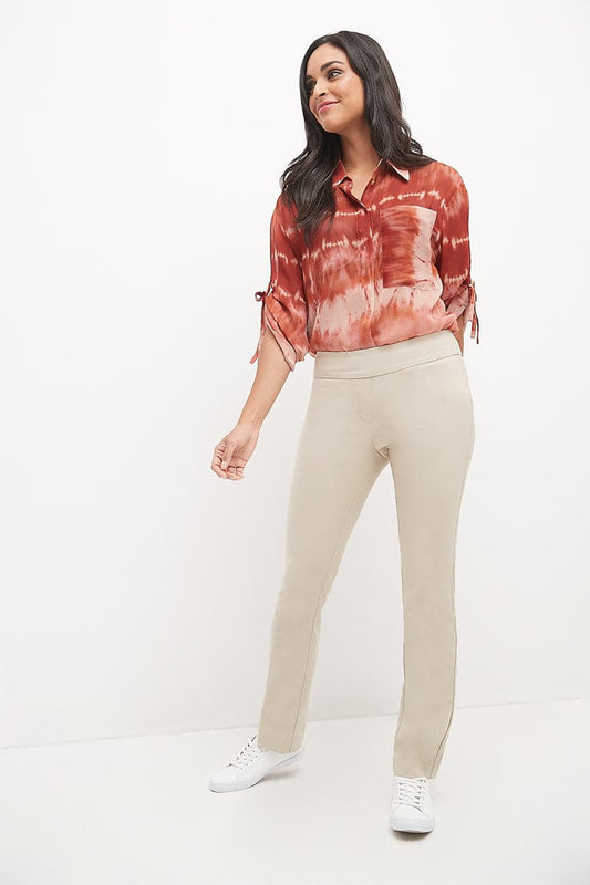 Straight leg pants with tummy control