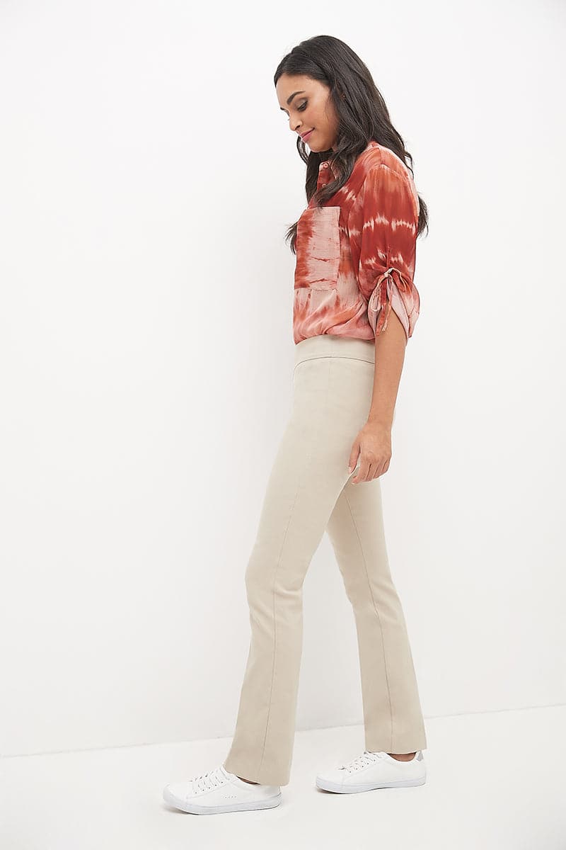 Straight leg pants with tummy control