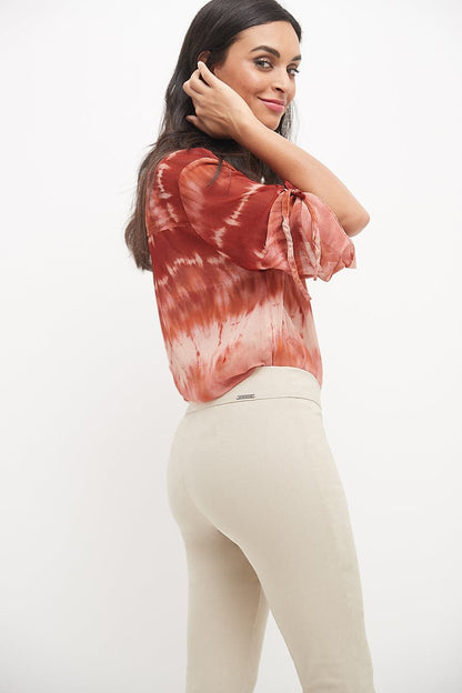 Straight leg pants with tummy control