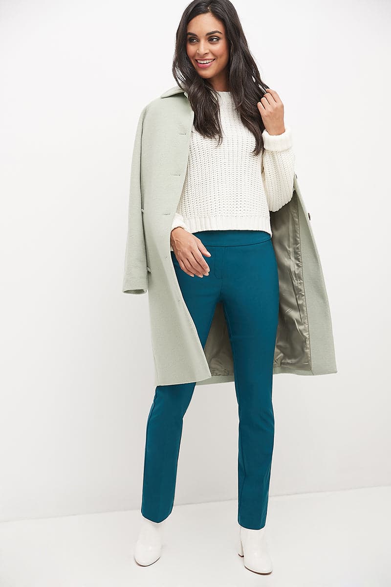 Straight leg pants with tummy control