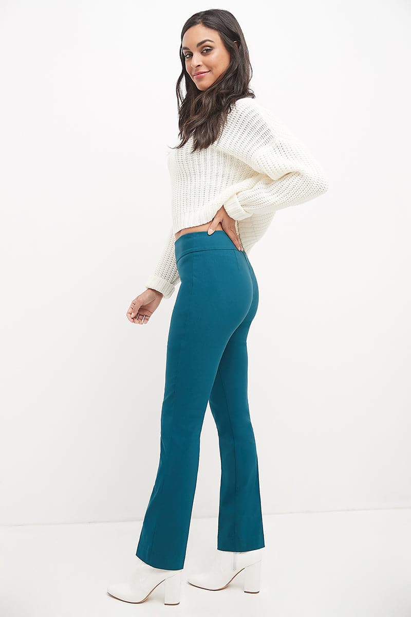 Straight leg pants with tummy control